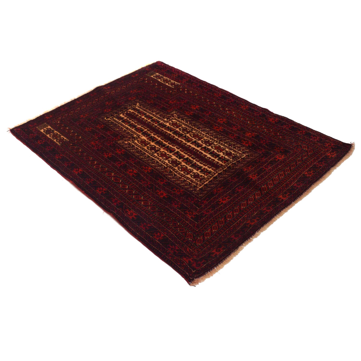 Baluchi Rug Handmade Multi Prayer Design 3x5 ft