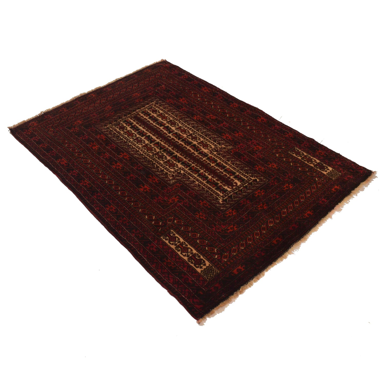 Baluchi Rug Handmade Multi Prayer Design 3x5 ft