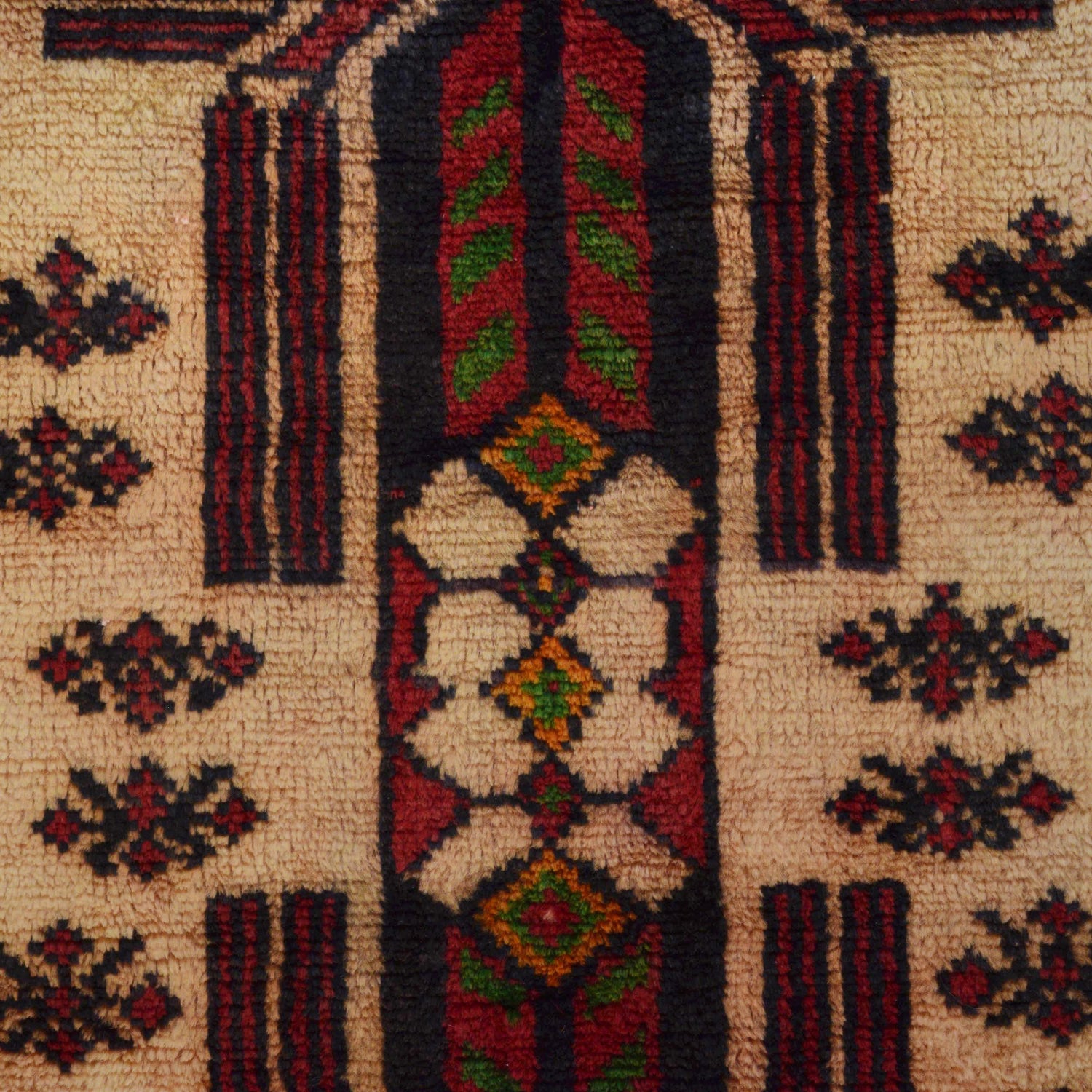 Baluchi Rug Handmade Beige Prayer Design 3x5 ft