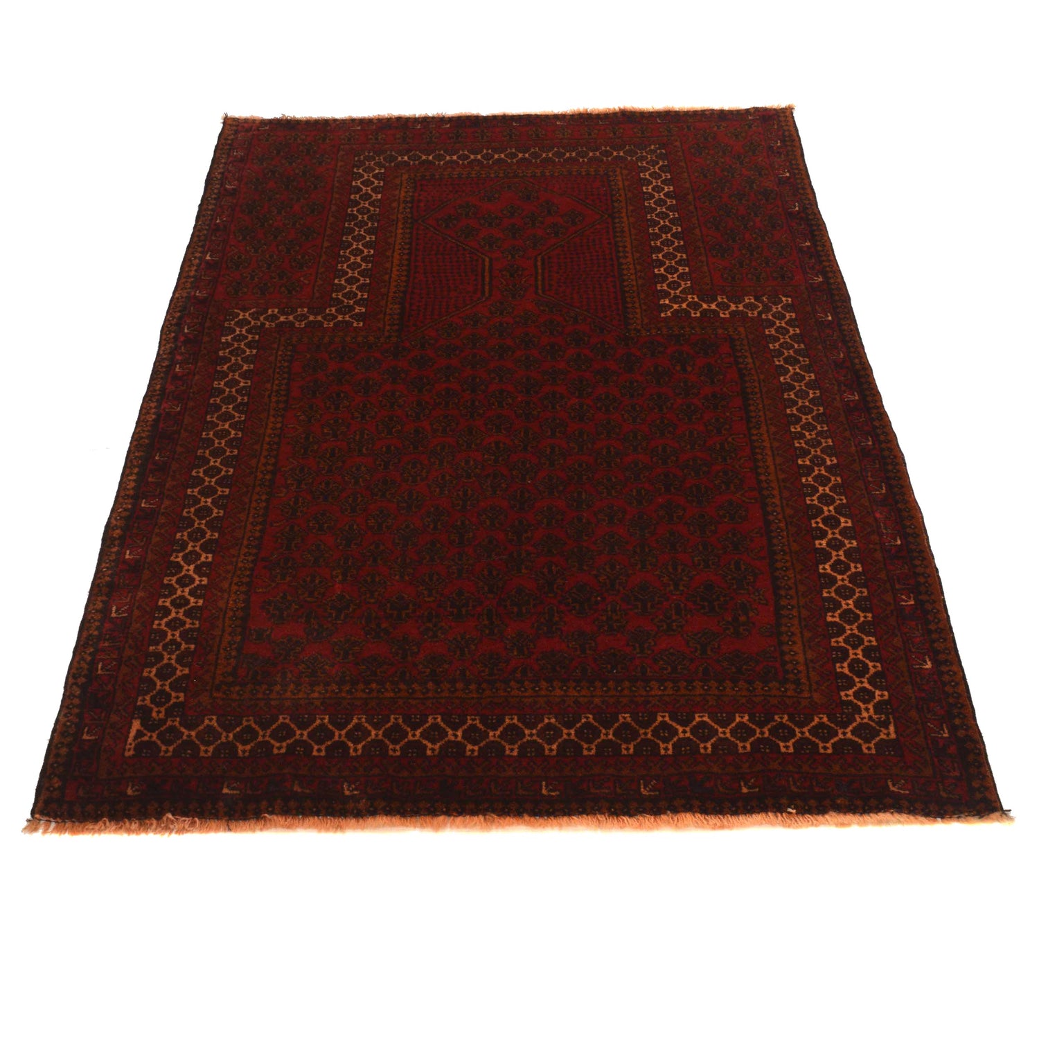 Baluchi Rug Handmade Red Prayer Design 3x5 ft