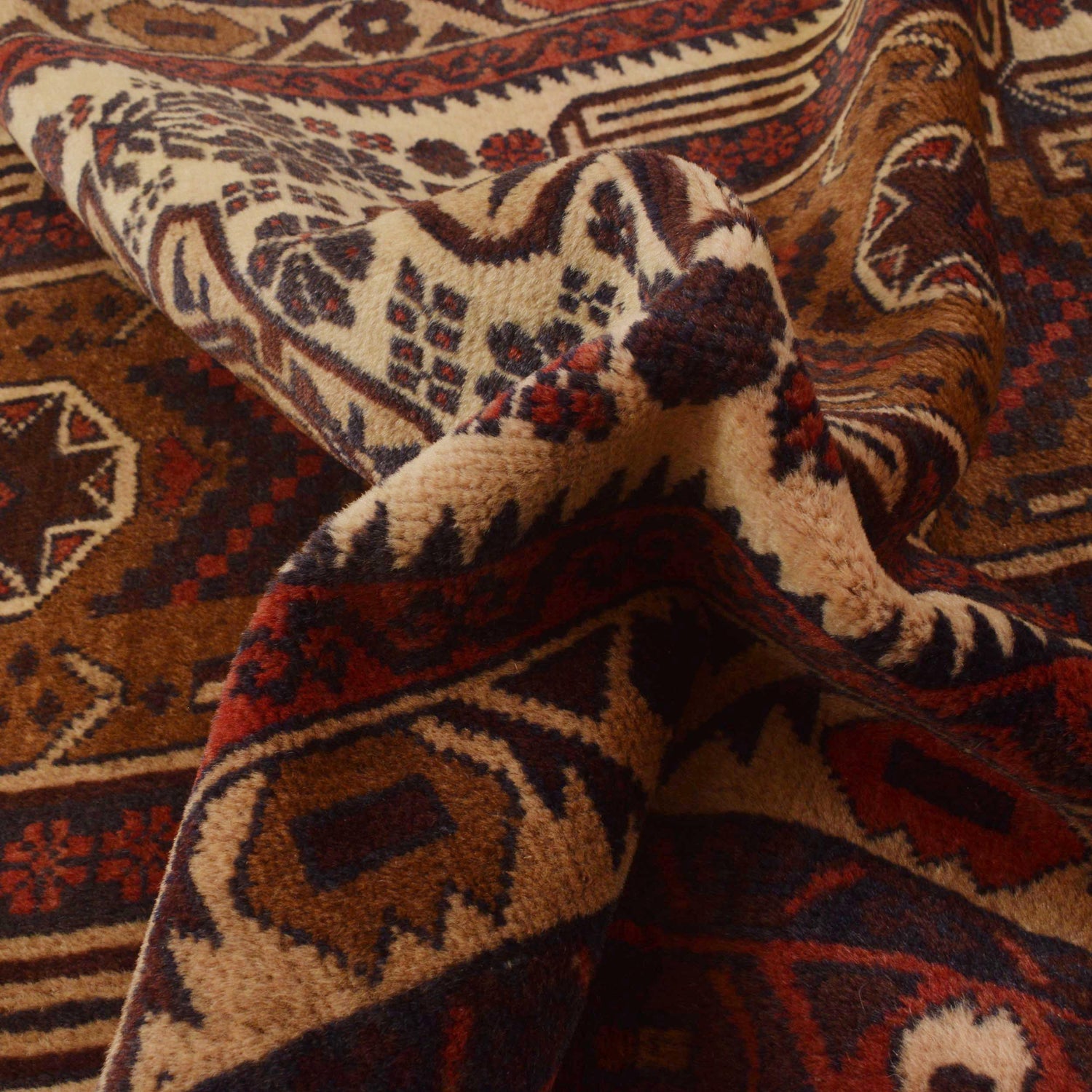 Baluchi Rug Handmade Multi Geometric 4x6 ft