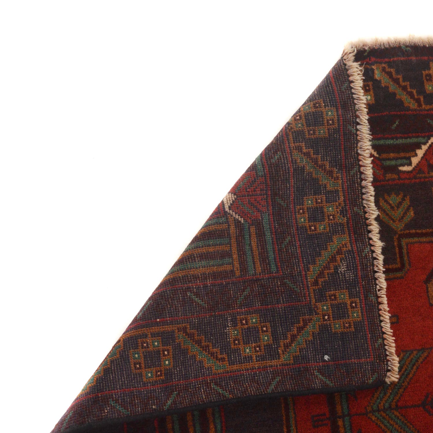 Baluchi Rug Handmade Red Geometric 4x6 ft