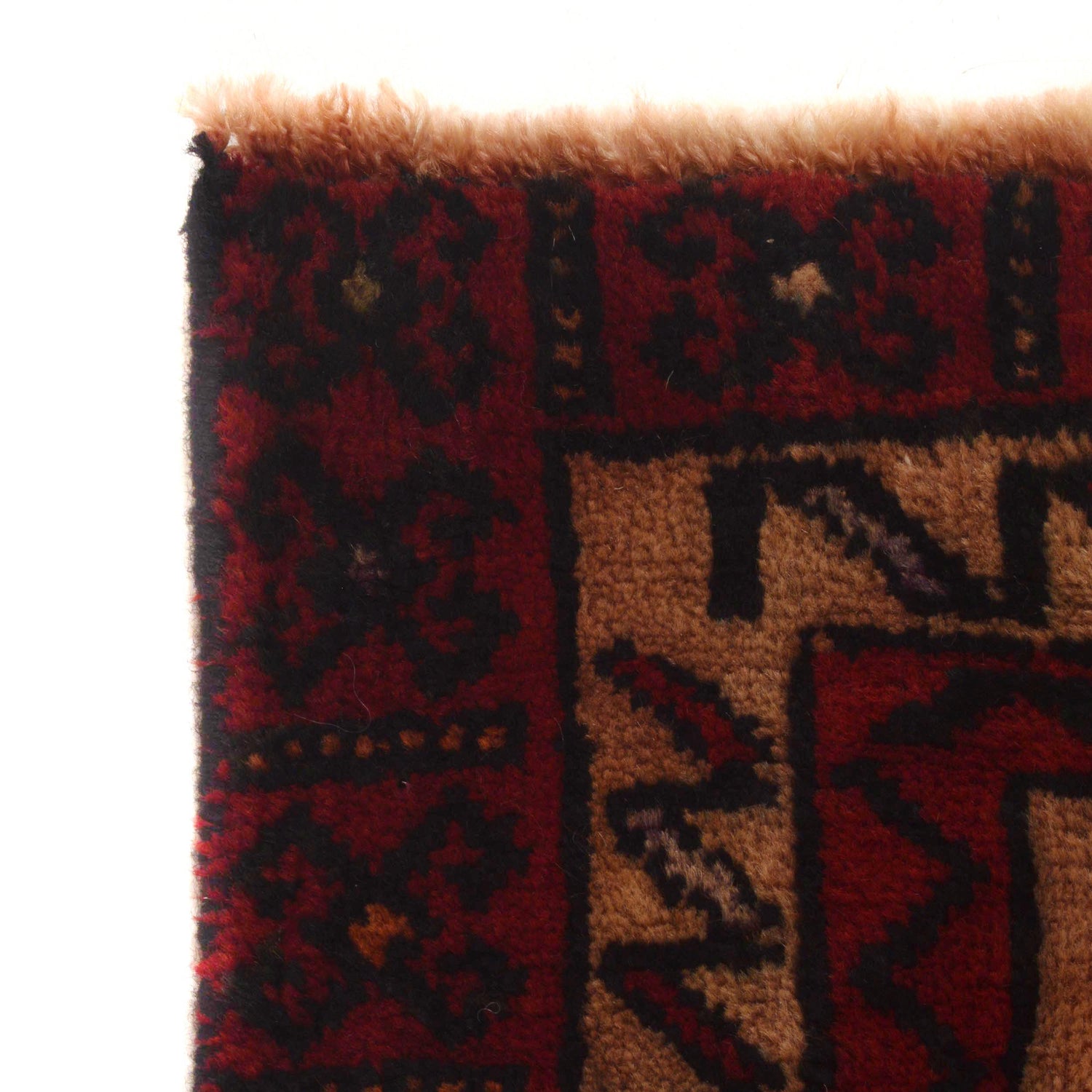 Baluchi Rug Handmade Beige Geometric 4x6 ft