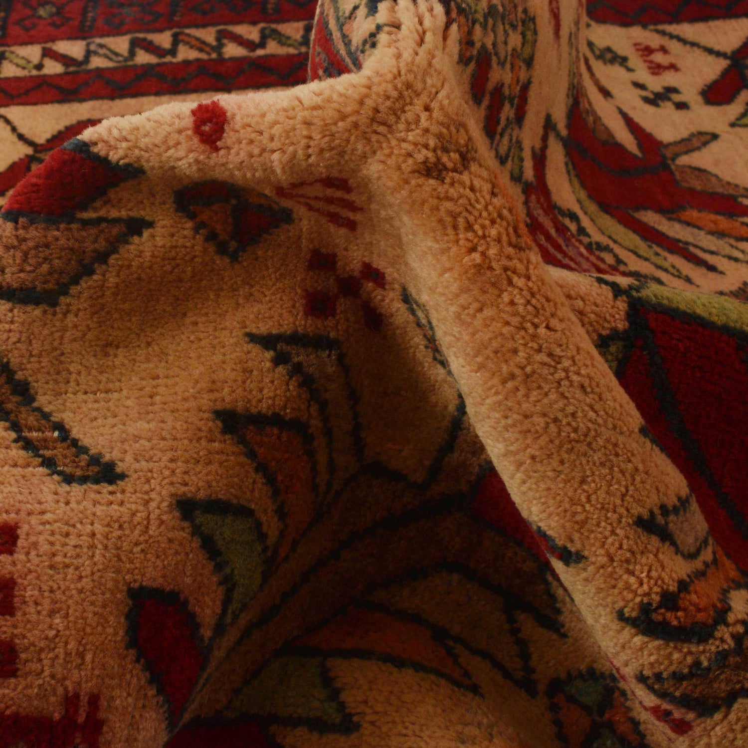Baluchi Rug Handmade Beige Geometric 4x6 ft