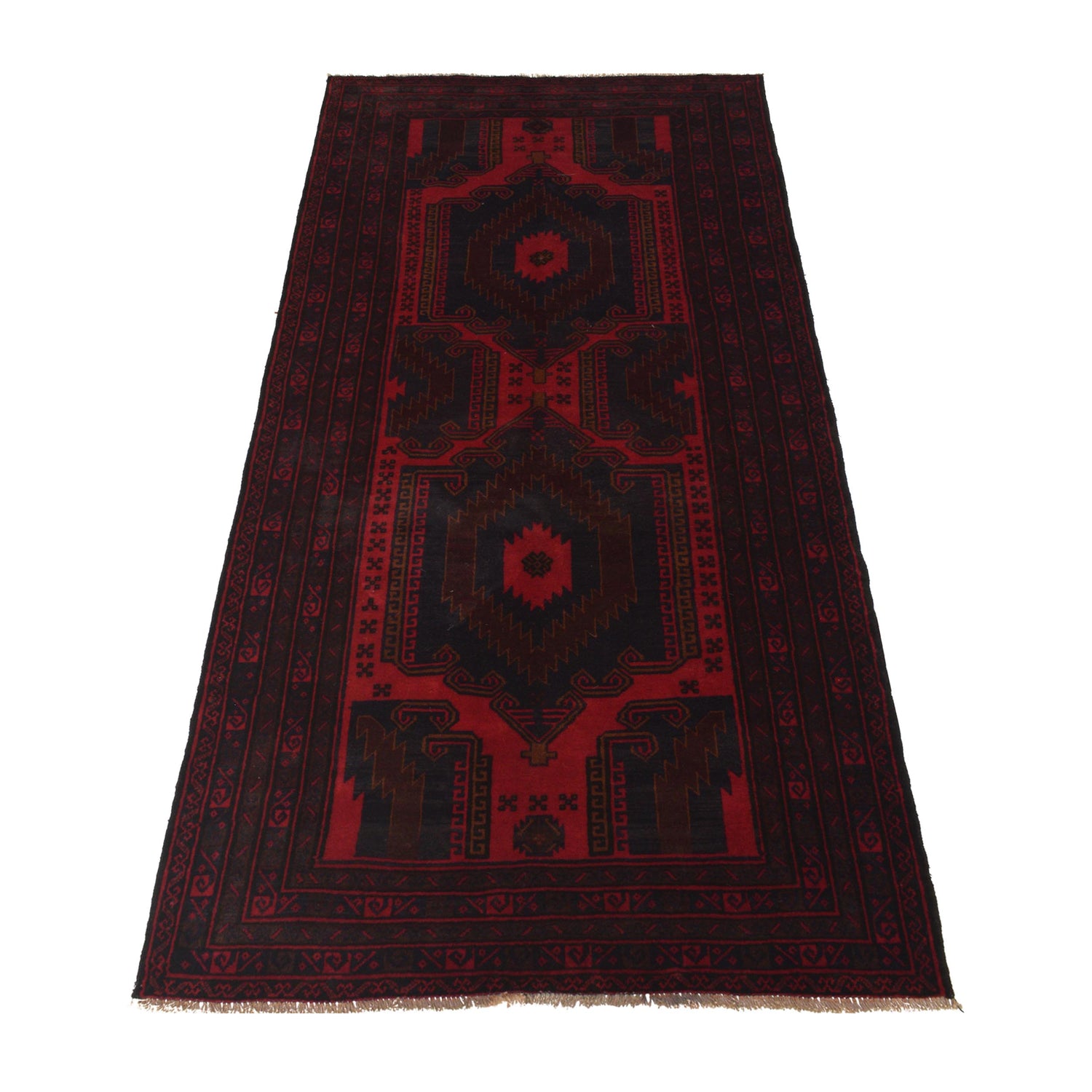 Baluchi Rug Handmade Red Geometric 5x8 ft