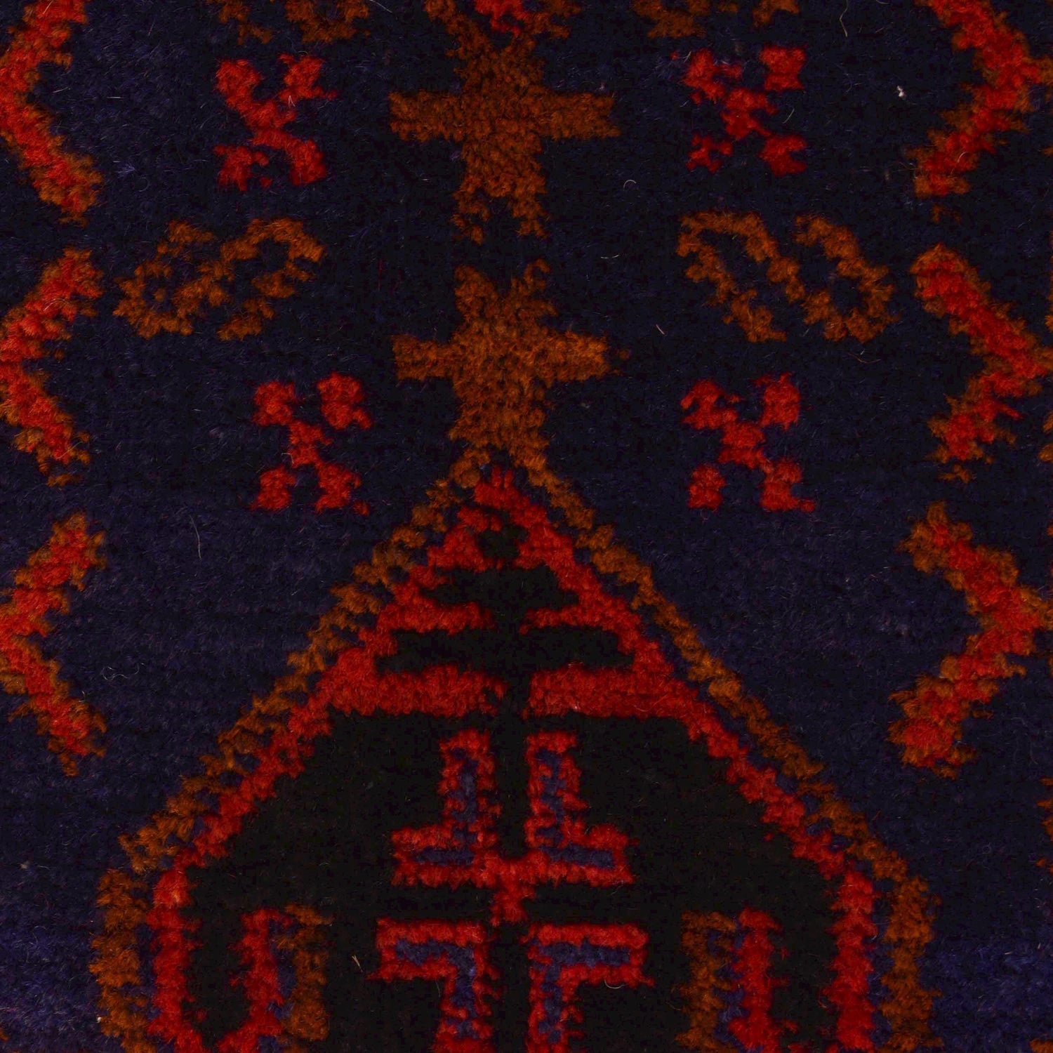 Baluchi Rug Handmade Red Geometric 4x6 ft
