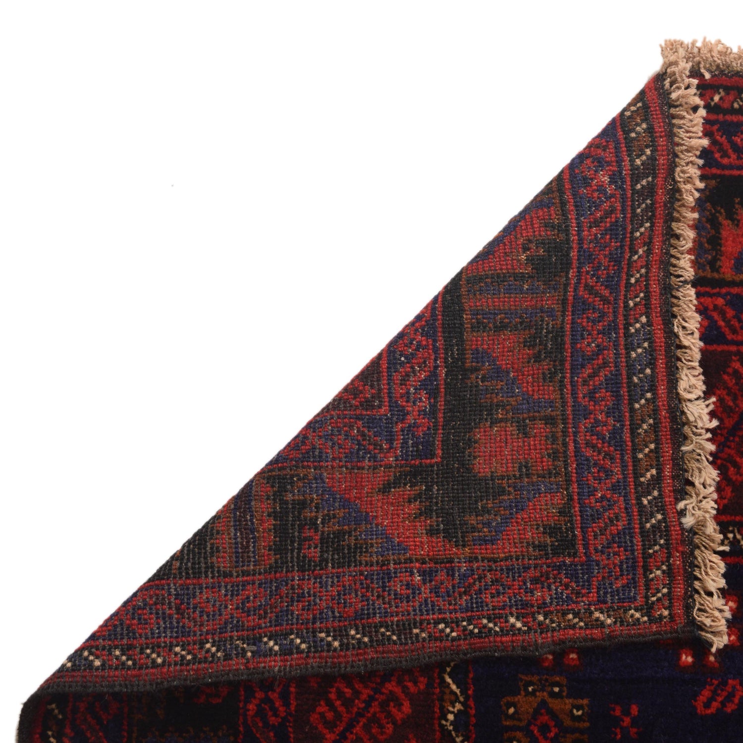 Baluchi Rug Handmade Red Geometric 4x6 ft