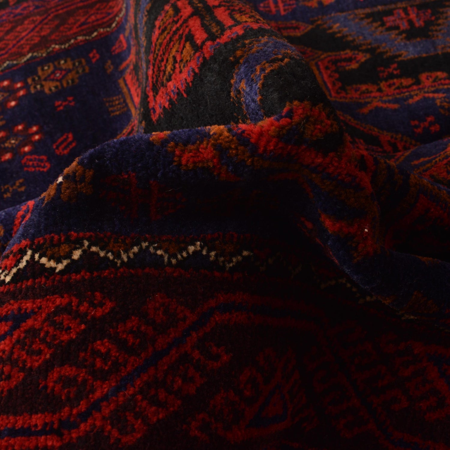 Baluchi Rug Handmade Red Geometric 4x6 ft