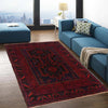 Baluchi Rug Handmade Red Geometric 4x6 ft