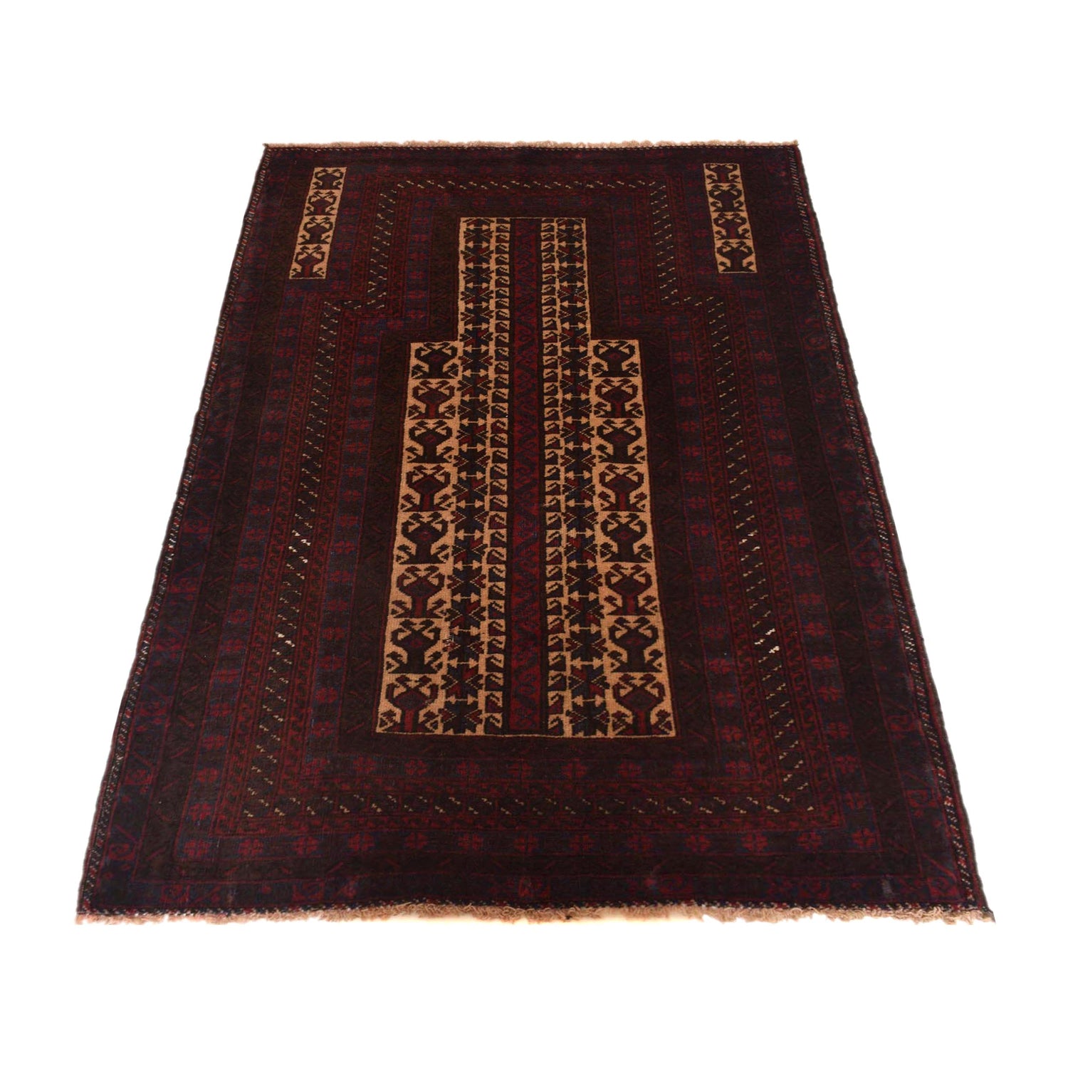 Baluchi Rug Handmade Multi Prayer Design 3x5 ft