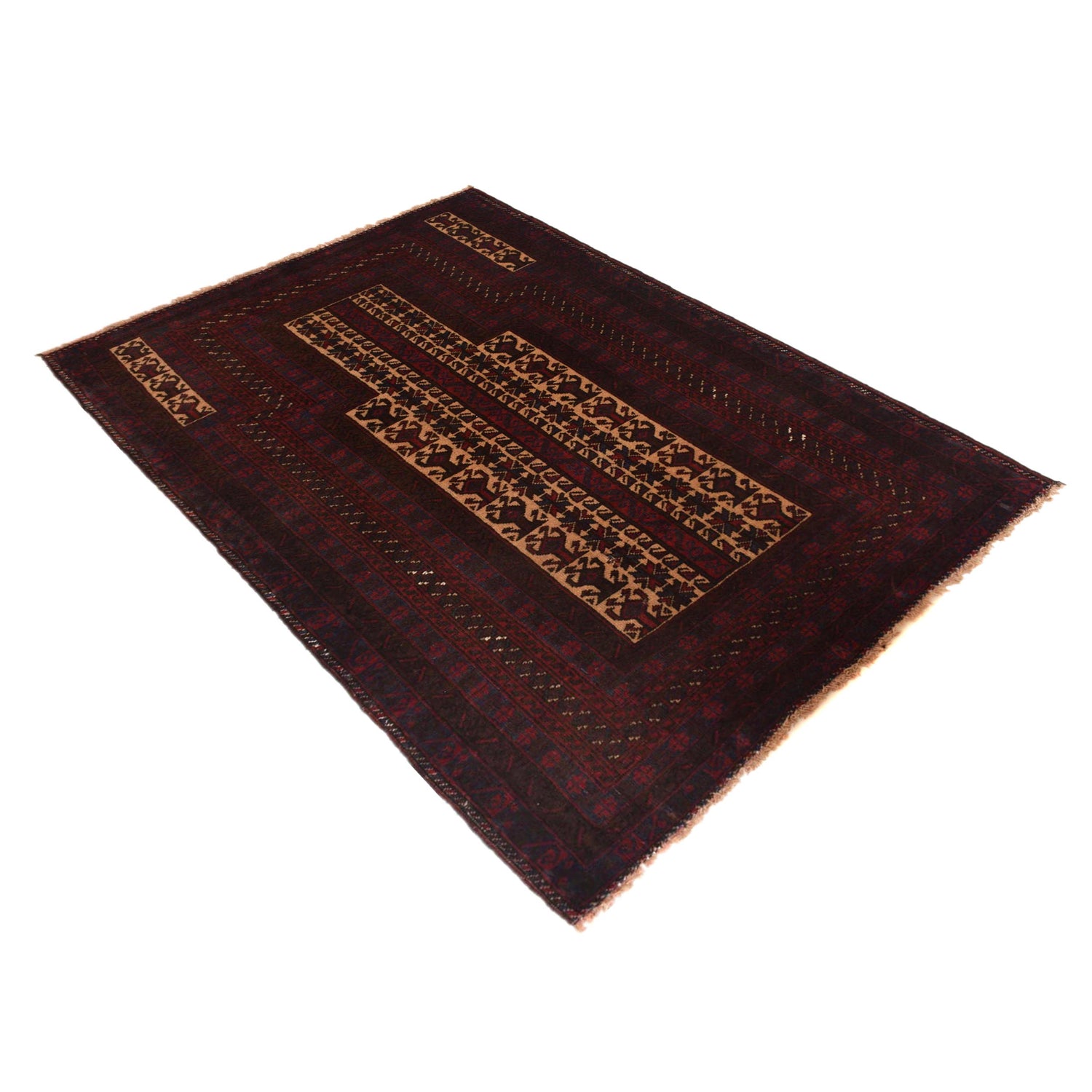Baluchi Rug Handmade Multi Prayer Design 3x5 ft