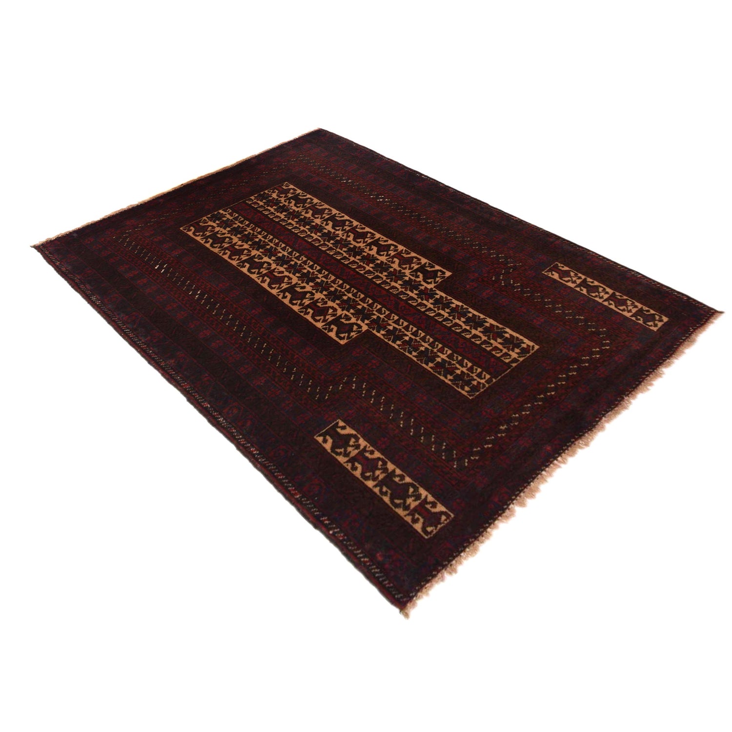 Baluchi Rug Handmade Multi Prayer Design 3x5 ft