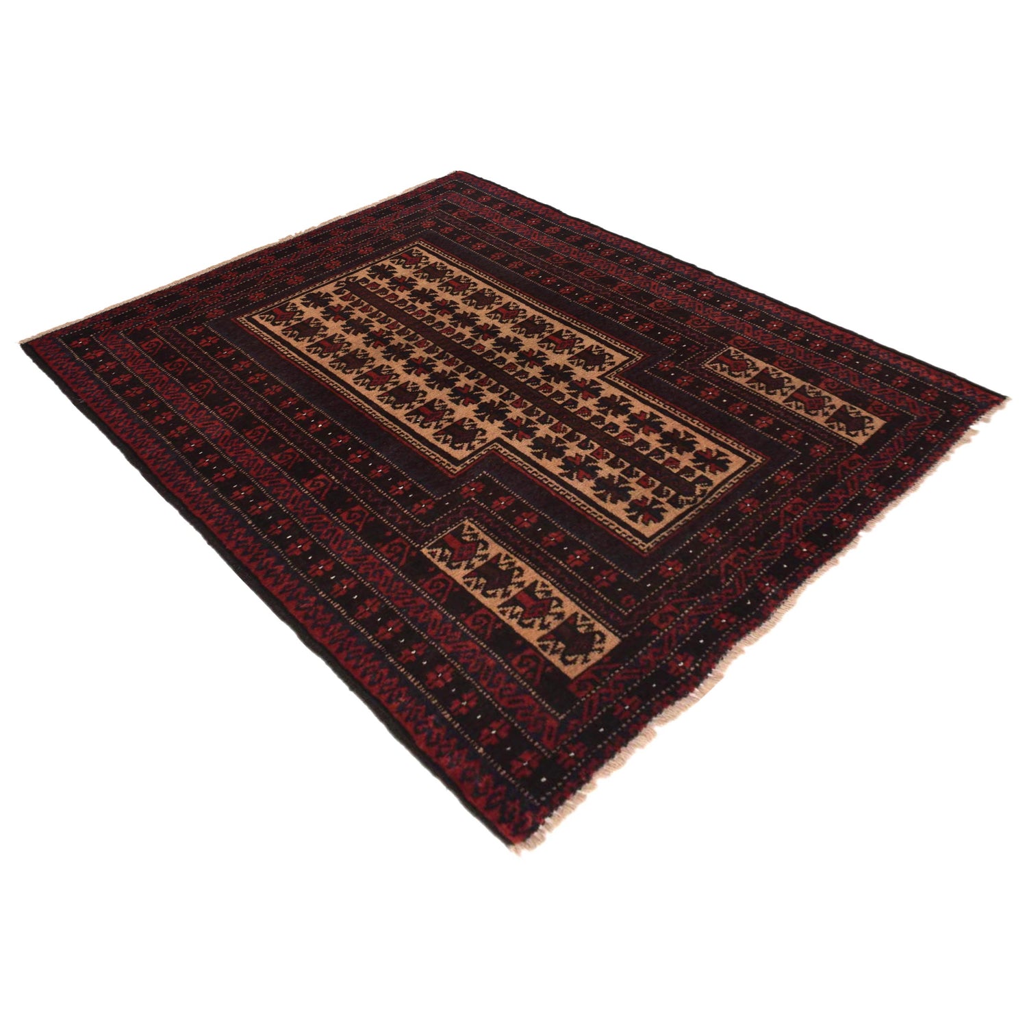 Baluchi Rug Handmade Multi Prayer Design 2x4 ft