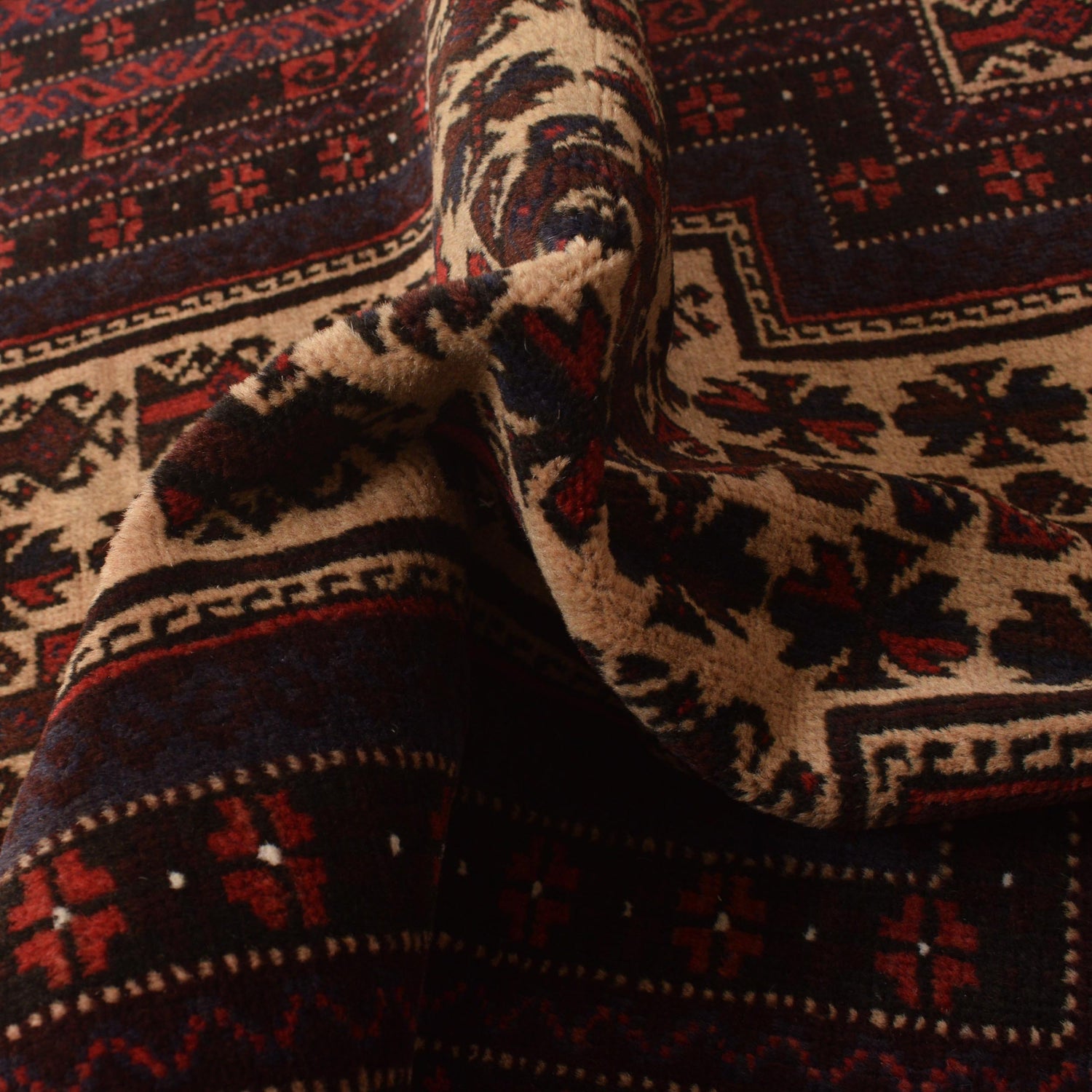 Baluchi Rug Handmade Multi Prayer Design 2x4 ft
