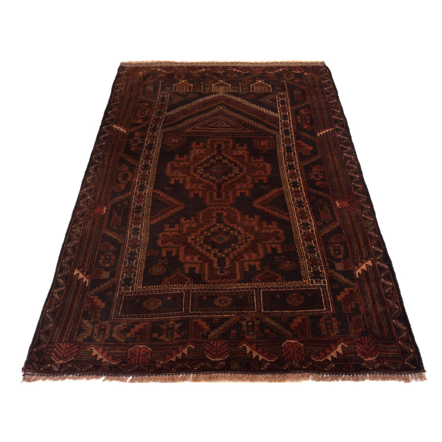Baluchi Rug Handmade Multi Prayer Design 3x5 ft