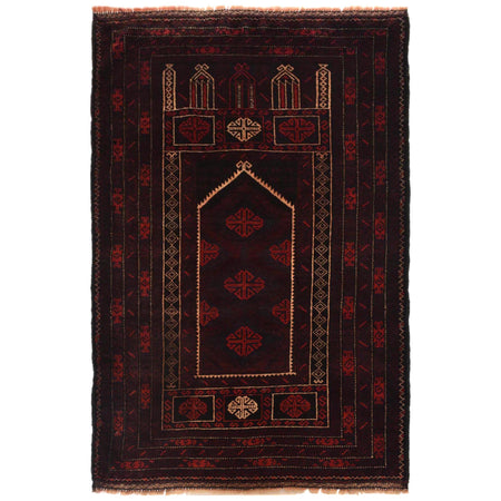 Baluchi Rug Handmade Multi Prayer Design 3x5 ft