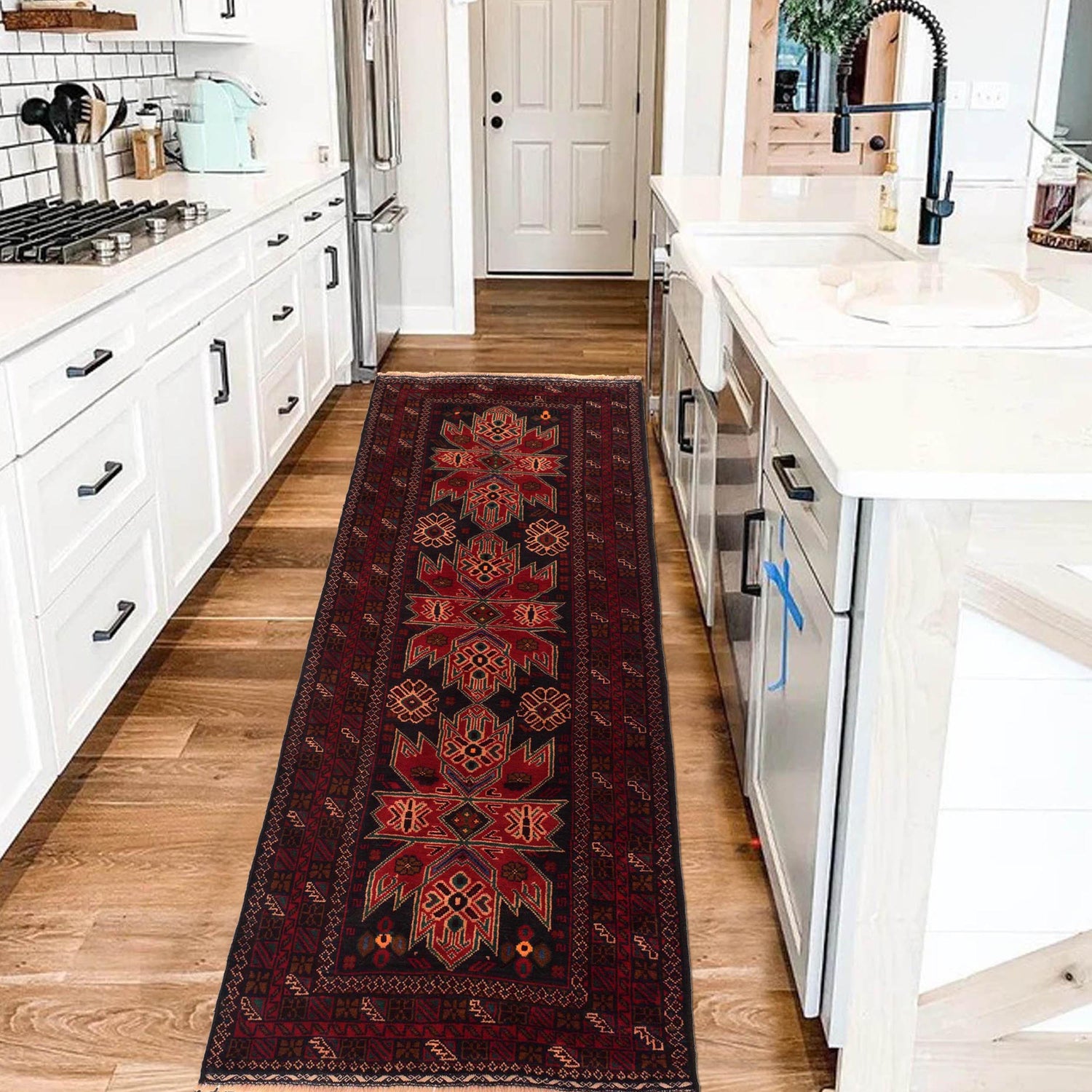 Baluchi Runner Rug Handmade Red 6' Runner