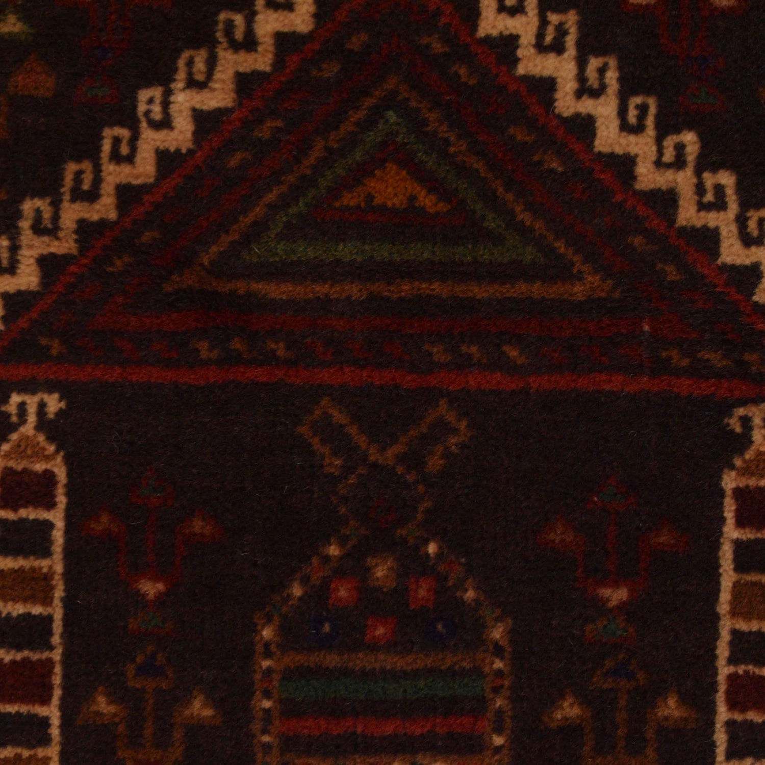 Baluchi Rug Handmade Multi Prayer Design 3x5 ft