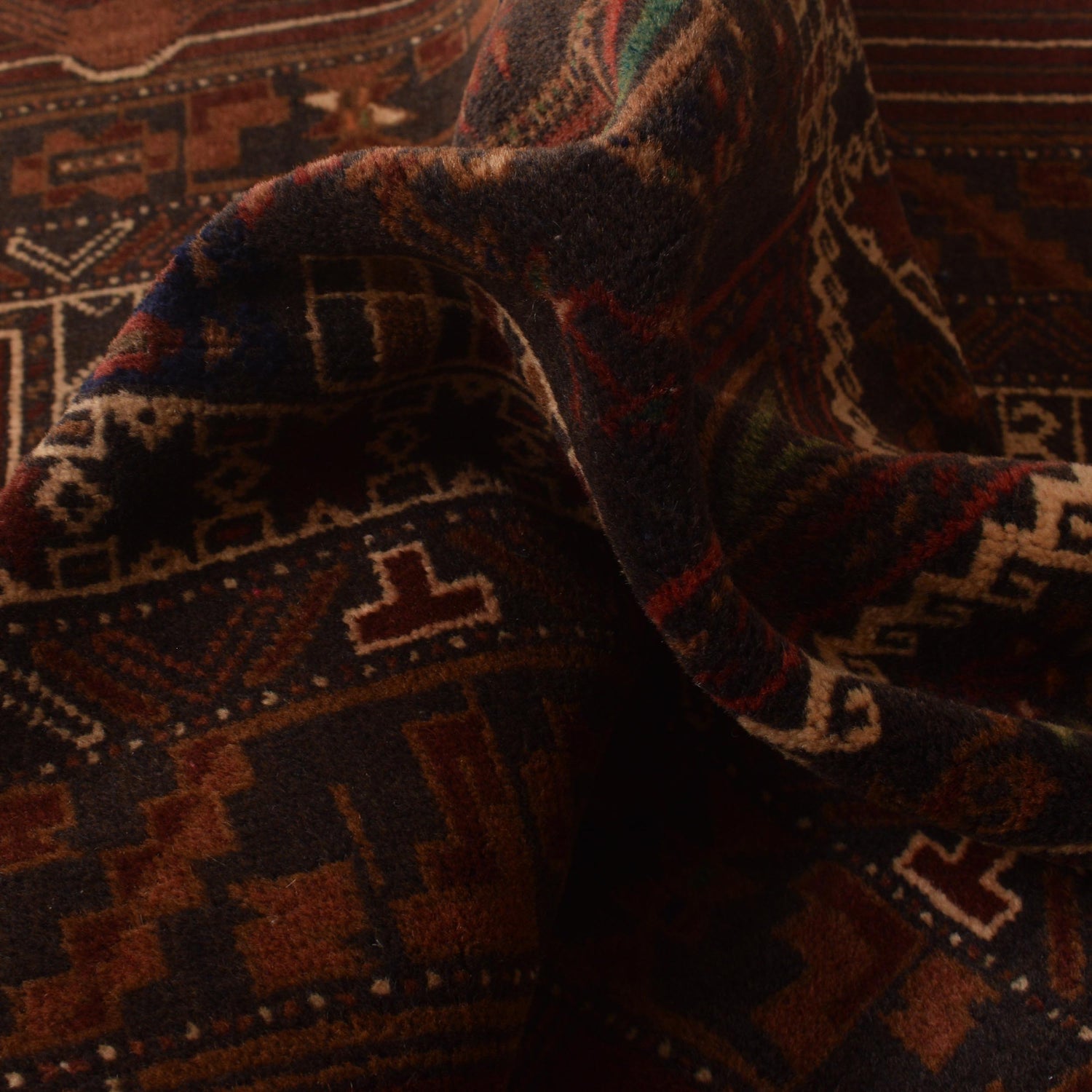 Baluchi Rug Handmade Multi Prayer Design 3x5 ft