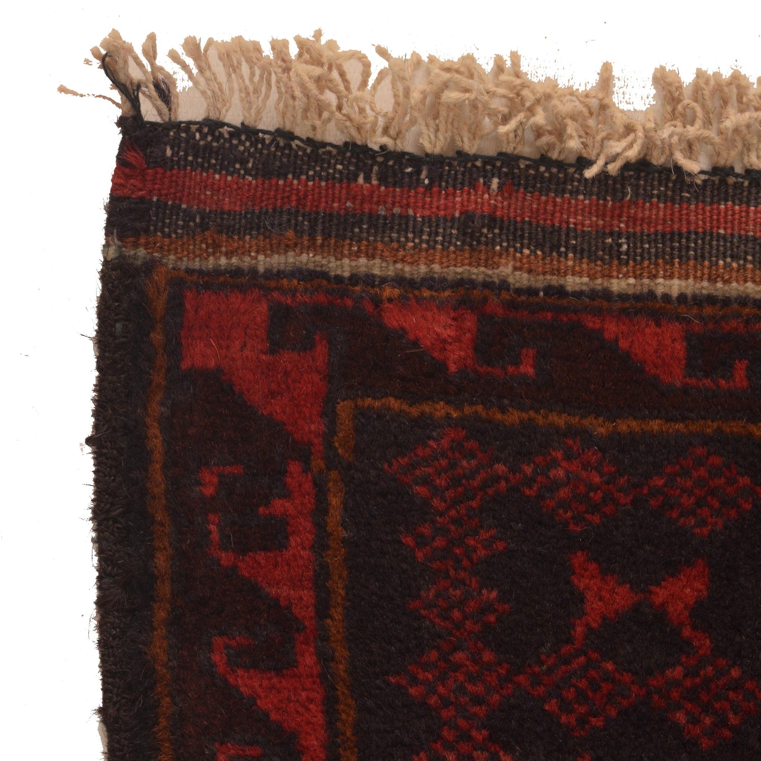 Baluchi Rug Handmade Red Geometric 4x6 ft
