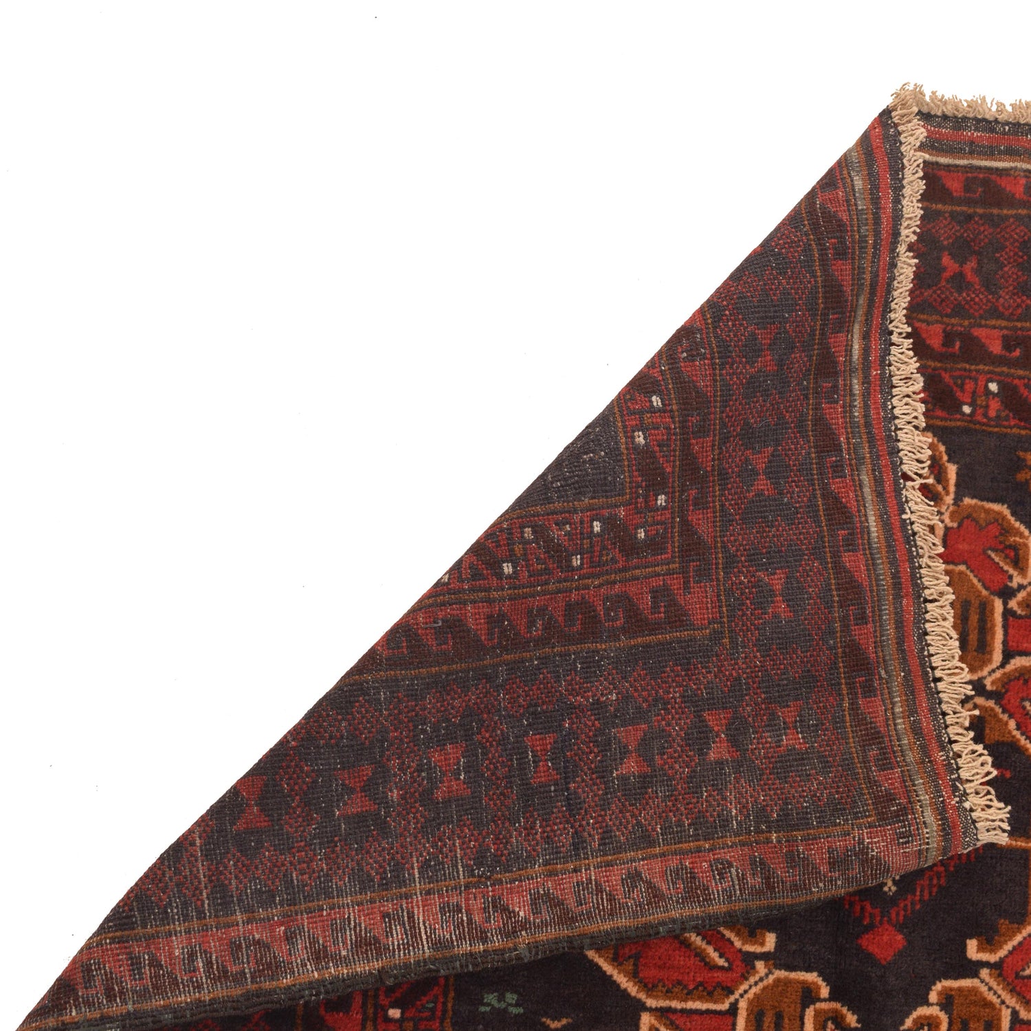Baluchi Rug Handmade Red Geometric 4x6 ft