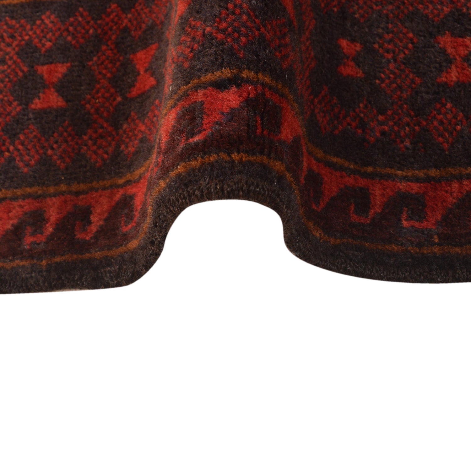 Baluchi Rug Handmade Red Geometric 4x6 ft