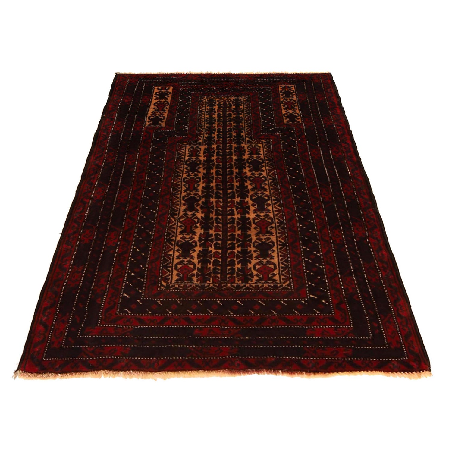 Baluchi Rug Handmade Multi Prayer Design 2x4 ft