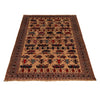 War Area Rug Handmade Brown Tank + Riffle + Helicopter 7x10
