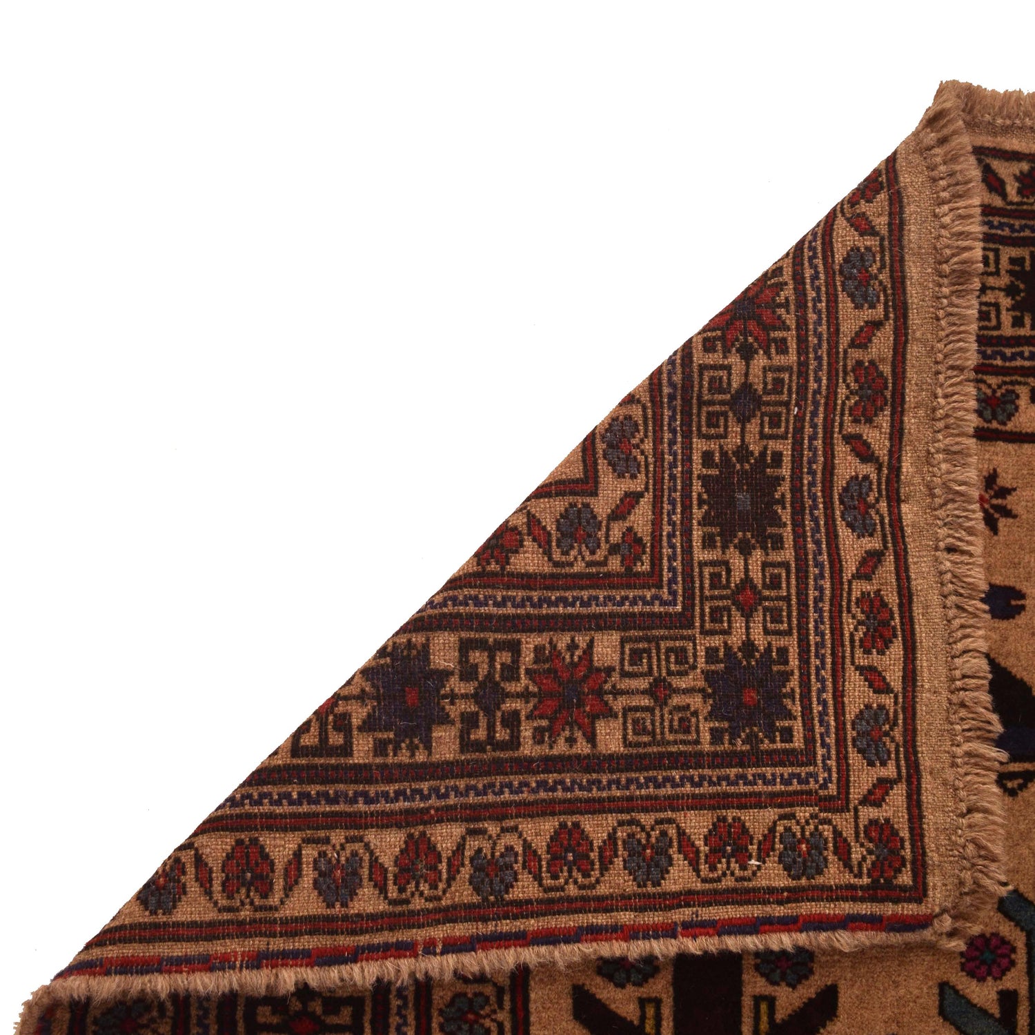War Area Rug Handmade Brown Tank + Riffle + Helicopter 7x10