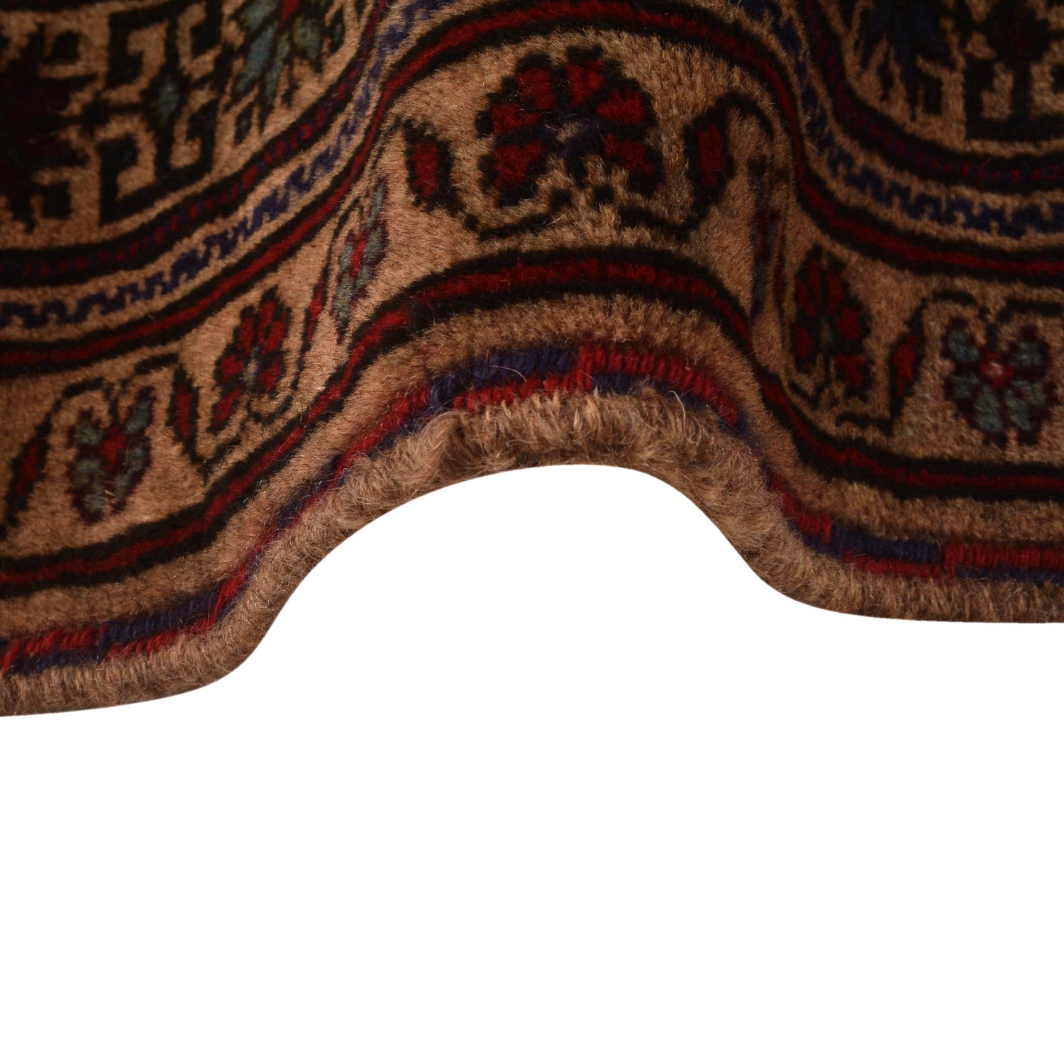 War Area Rug Handmade Brown Tank + Riffle + Helicopter 7x10