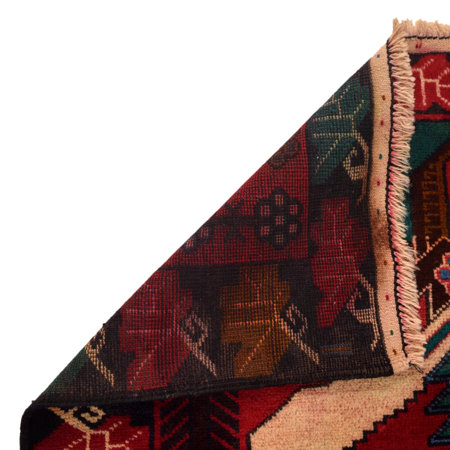 Baluchi Rug Handmade Red Geometric 2x4 ft