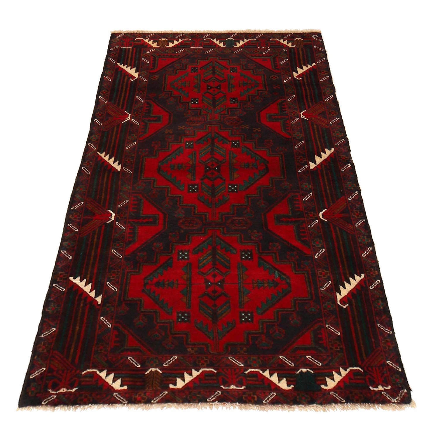 Baluchi Runner Rug Handmade Red 6' Runner