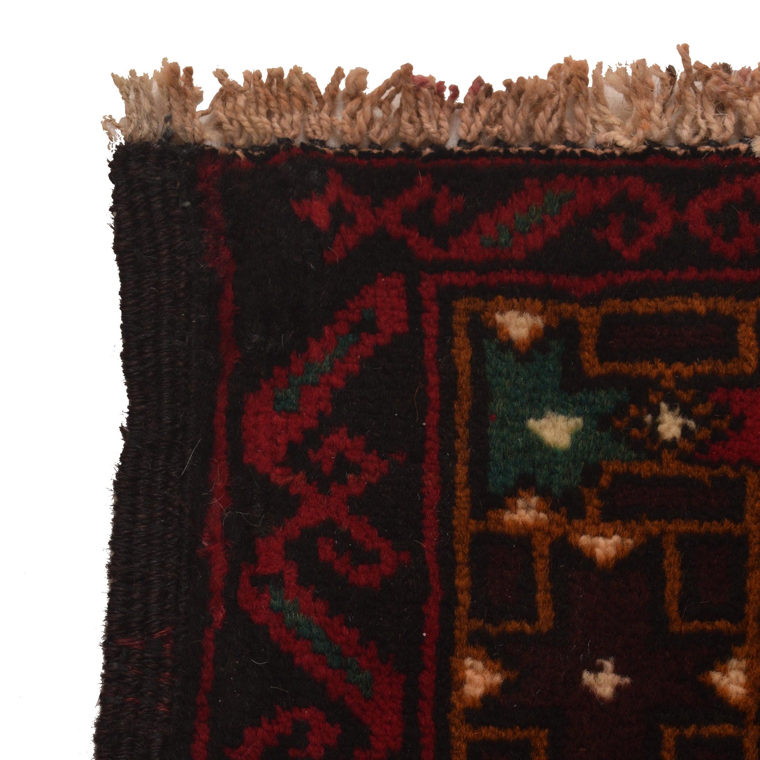 Baluchi Rug Handmade Red Geometric 4x6 ft