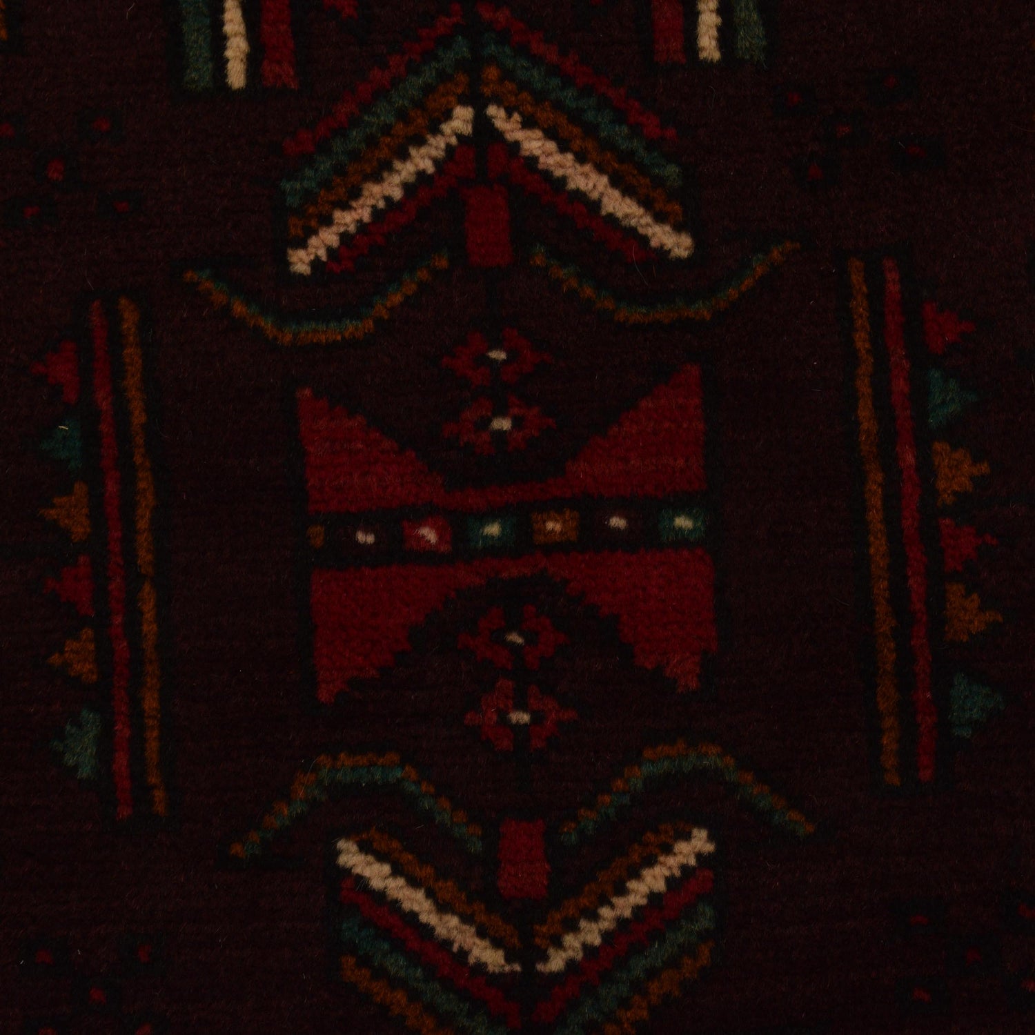 Baluchi Rug Handmade Red Geometric 4x6 ft