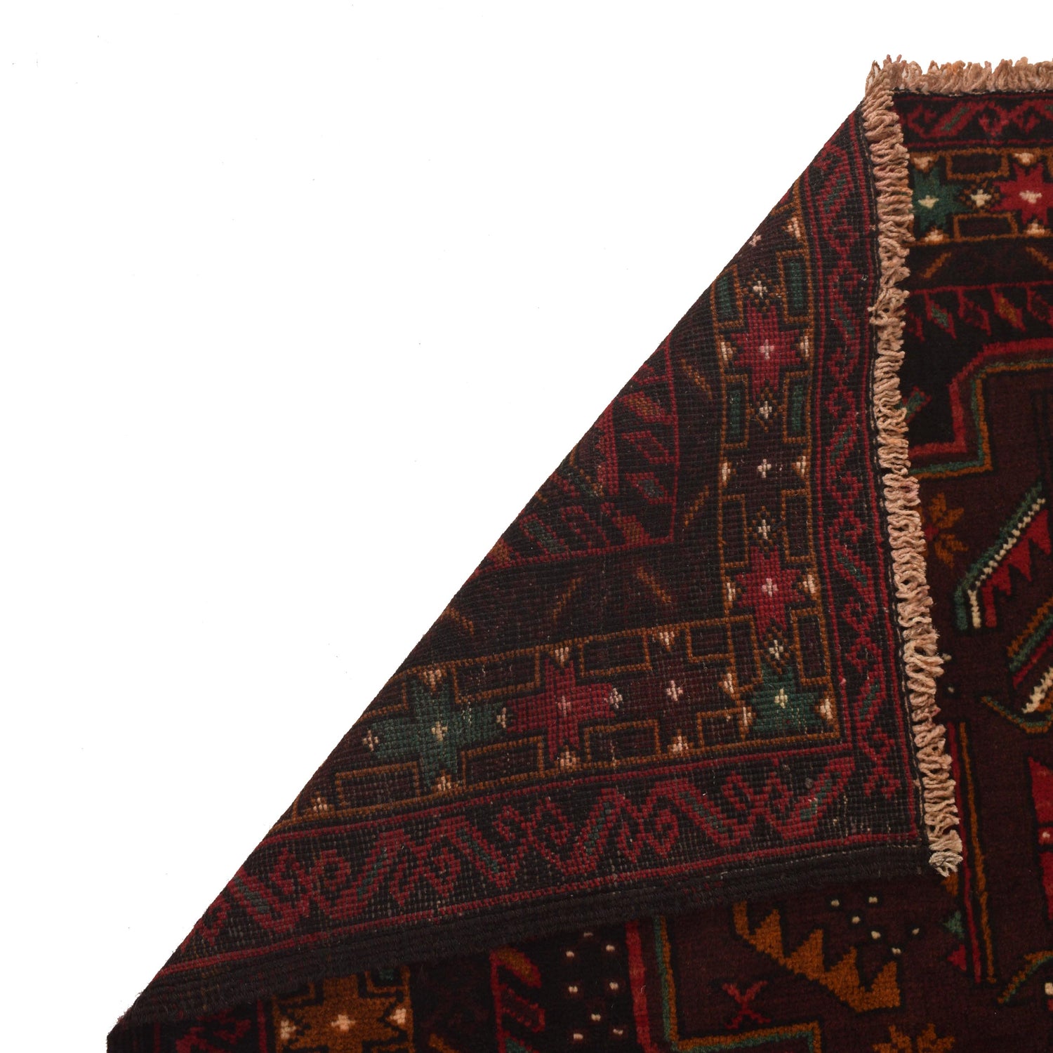 Baluchi Rug Handmade Red Geometric 4x6 ft