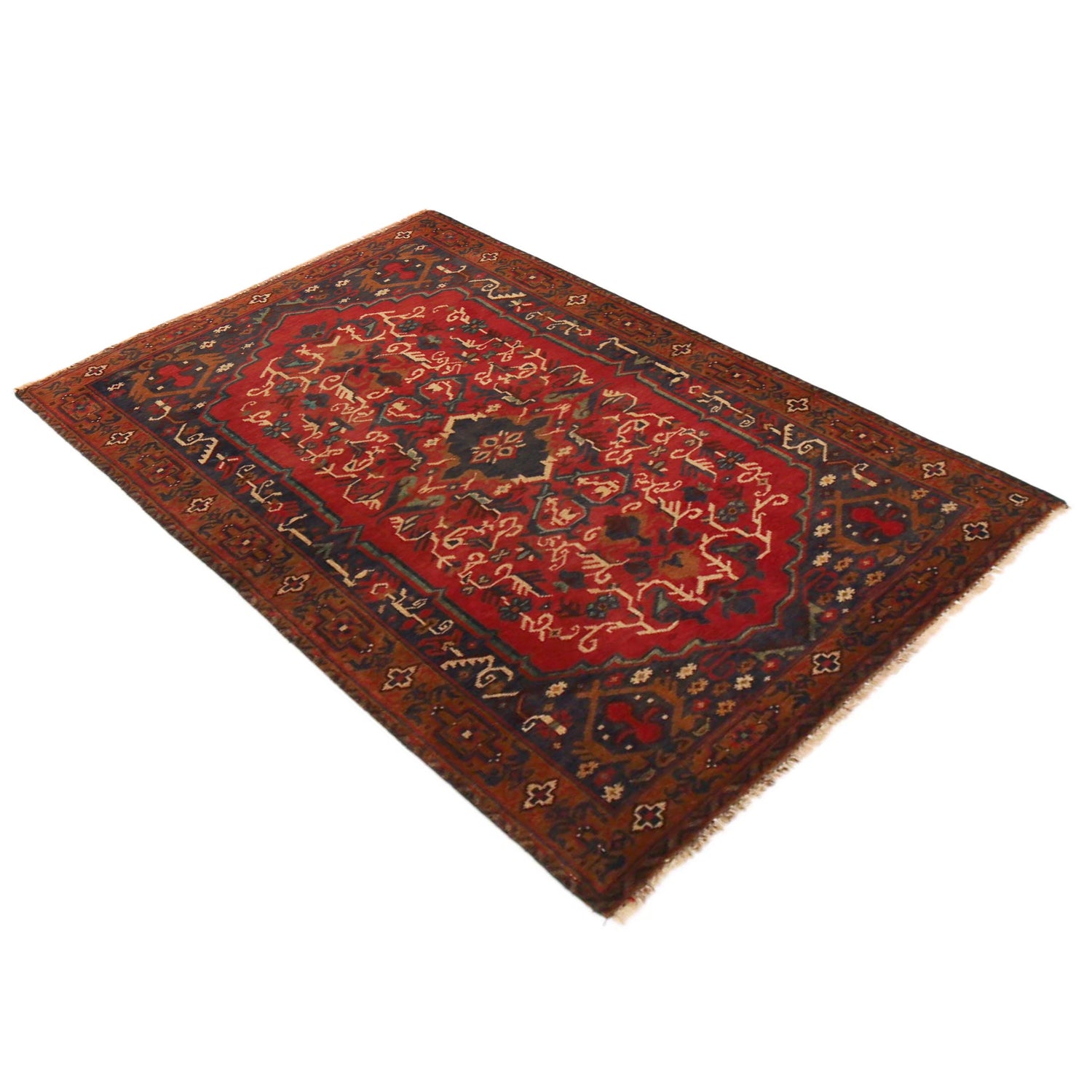 Baluchi Rug Handmade Red Geometric 3x5 ft