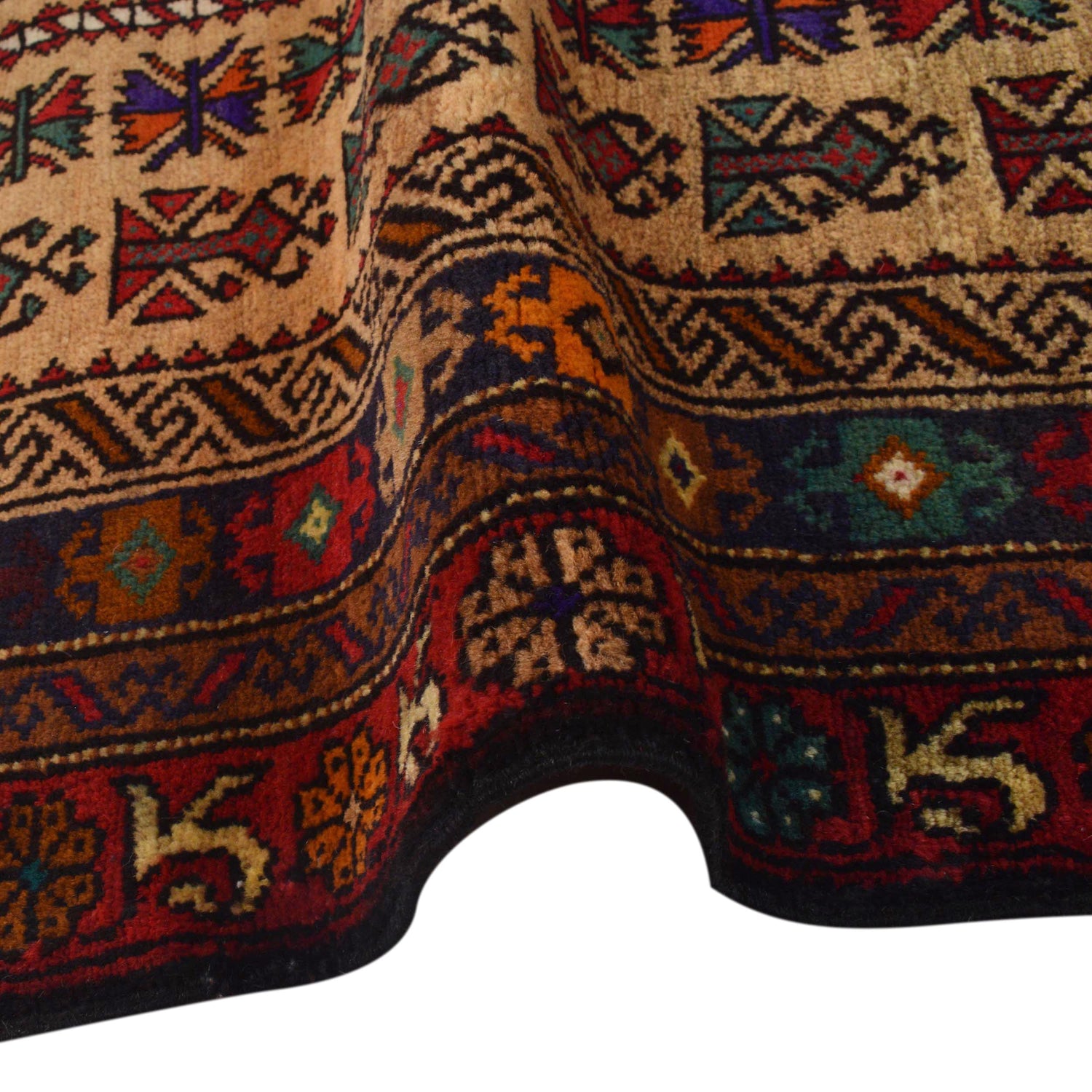 Baluchi Rug Handmade Multi Prayer Design 3x5 ft