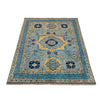 Mamluk Area Rug Handmade Blue Medallion 4x7 ft