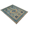 Mamluk Area Rug Handmade Blue Medallion 4x7 ft