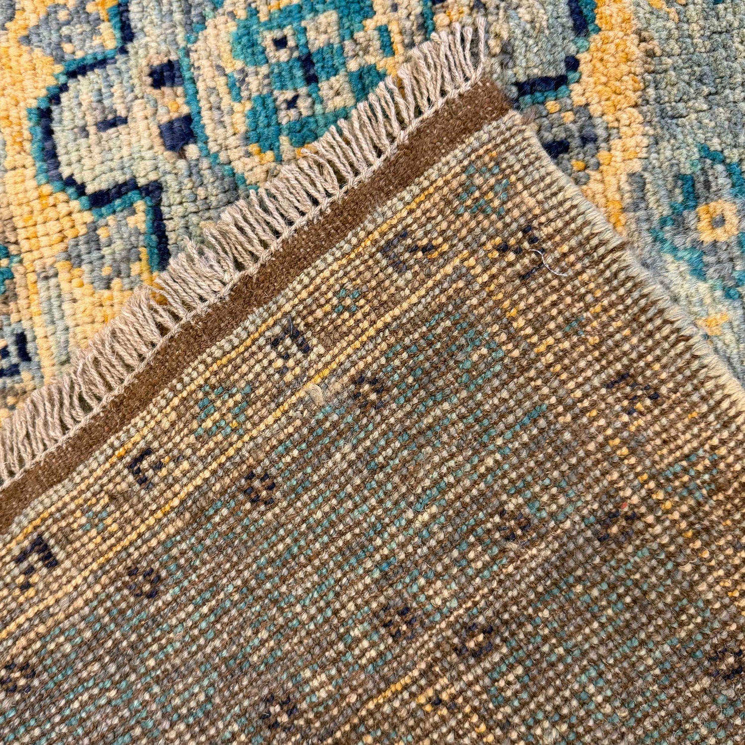 Mamluk Area Rug Handmade Blue Medallion 4x7 ft