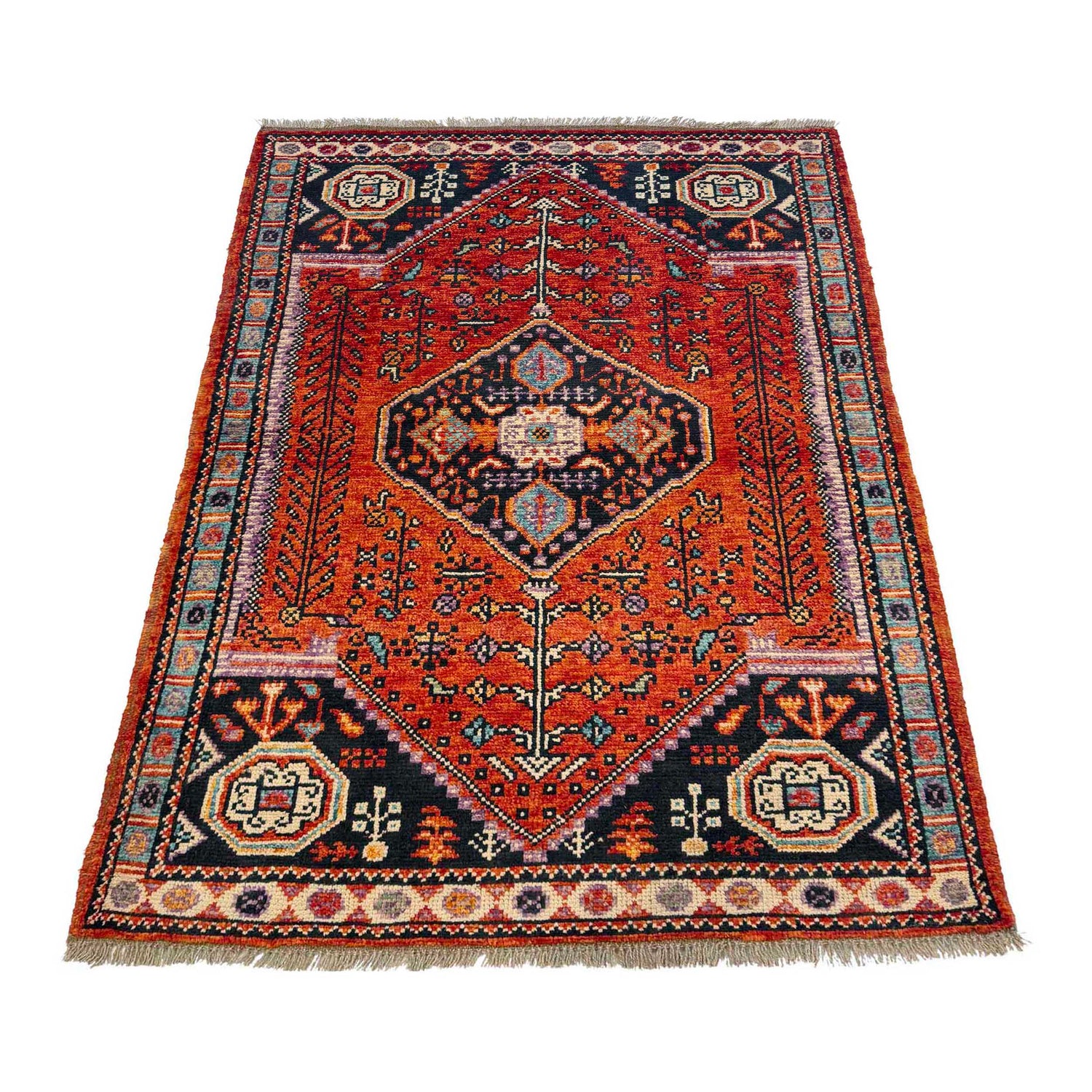 Shirazi Area Rug Handmade Red Medallion 3x5 ft