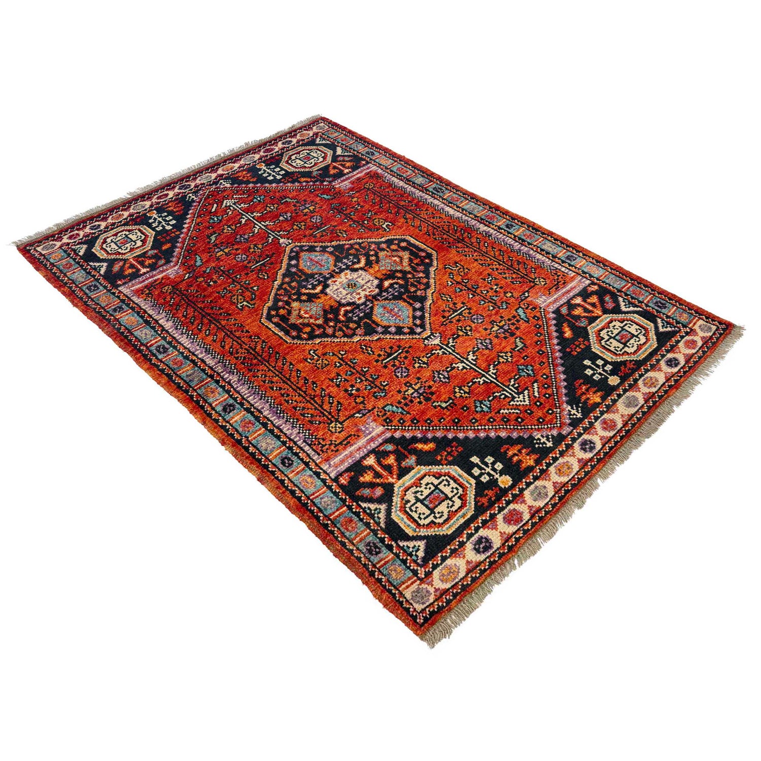 Shirazi Area Rug Handmade Red Medallion 3x5 ft