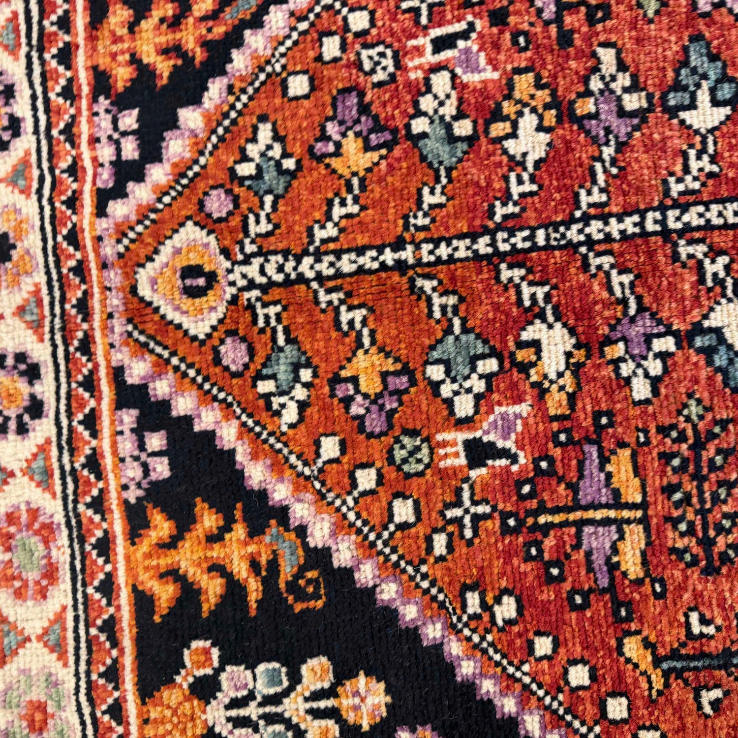 Shirazi Area Rug Handmade Multi Medallion 5x8 ft