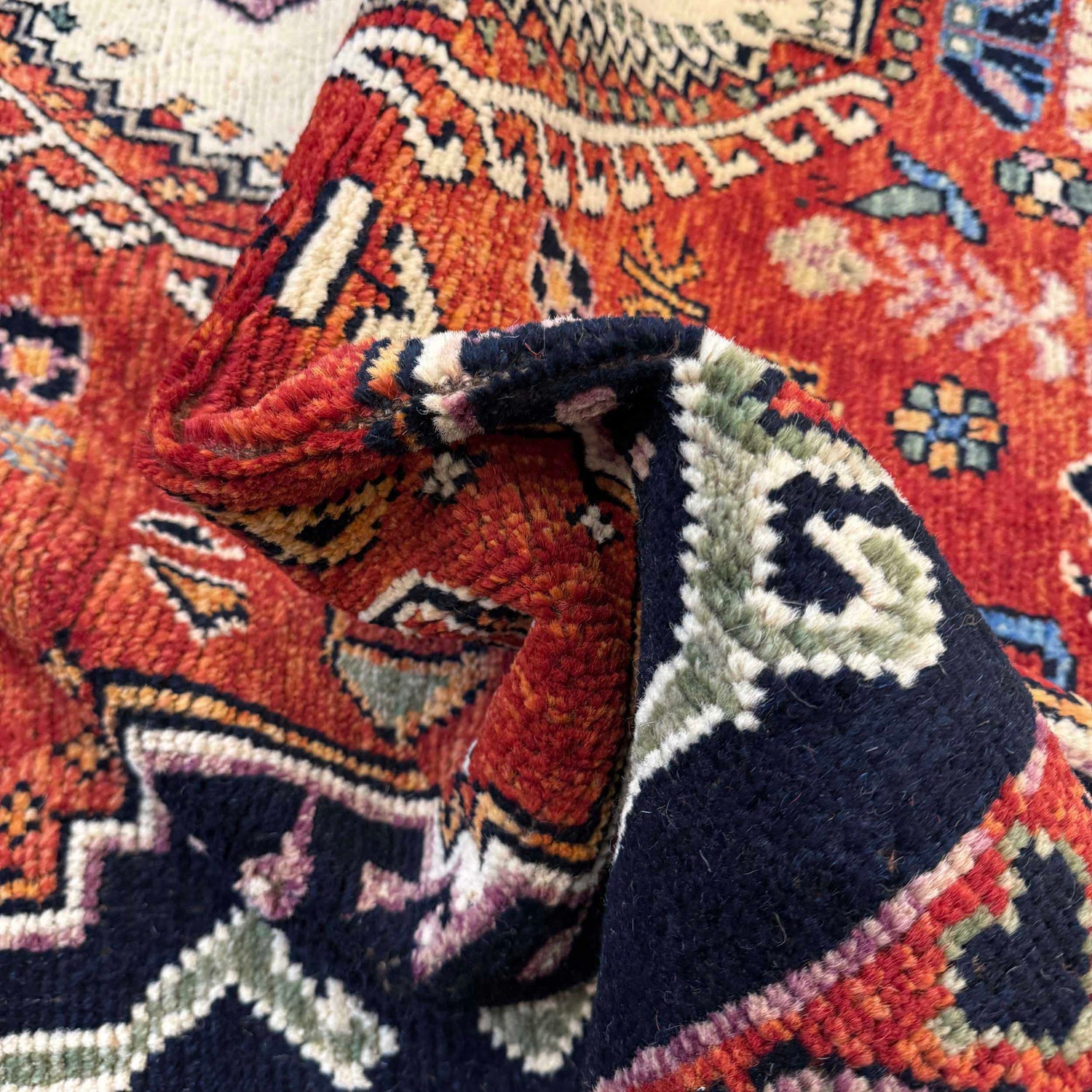 Shirazi Area Rug Handmade Multi Medallion 7x10 ft