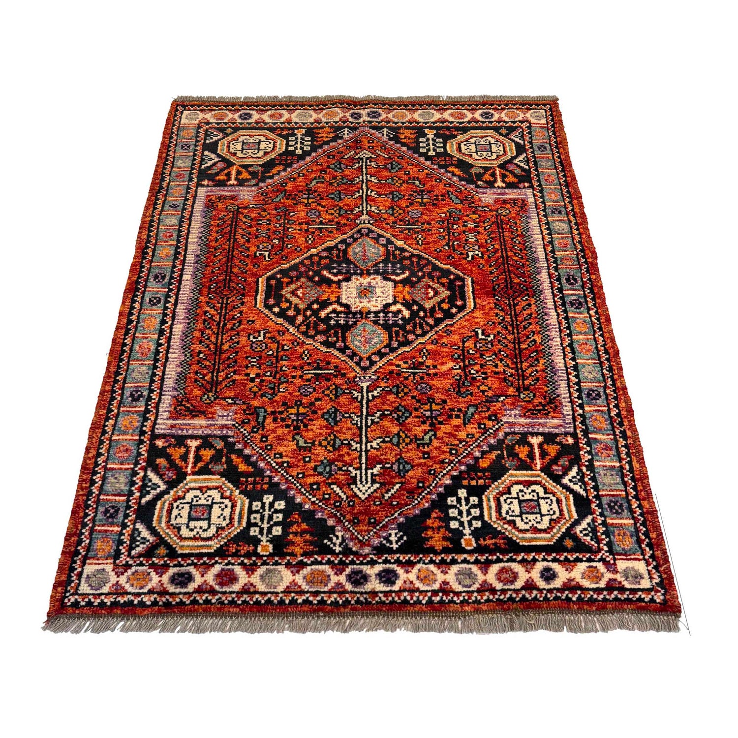 Shirazi Area Rug Handmade Red Medallion 3x5 ft