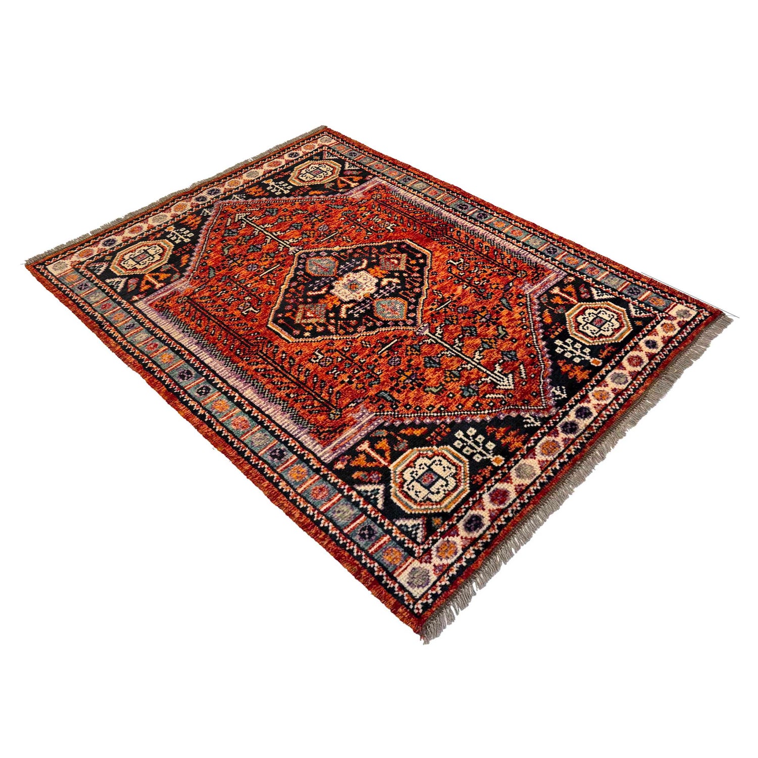 Shirazi Area Rug Handmade Red Medallion 3x5 ft