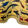 War Area Rug Handmade Yellow Tank + Helicopter + Riffle +