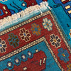 War Area Rug Handmade Blue Tank + Helicopter 2x4 ft