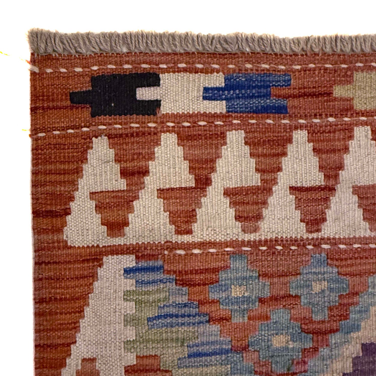 Handmade Multi Kilim Geometric 10' Runner