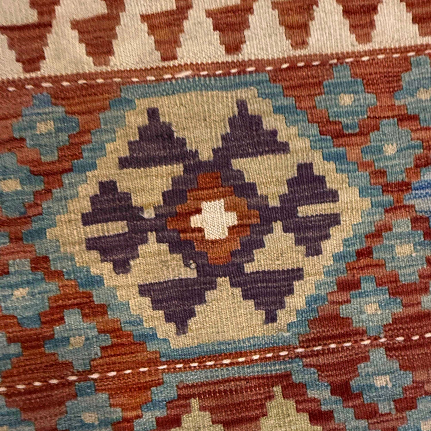 Handmade Multi Kilim Geometric 10' Runner